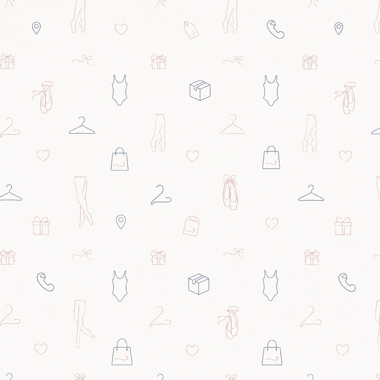 Decorative pattern of dance and shop icons.