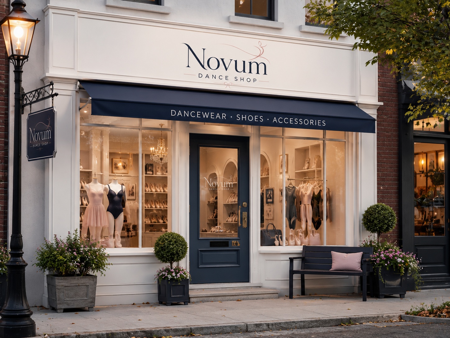 Exterior storefront of Novum Dance Shop.